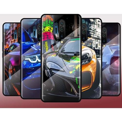 Fashion Sports car Tempered Glass Hot New Shell Luxury Cover For Oneplus 7 7T 8 Z 8 8T 9 9R Nord PRO 5G Phone Case