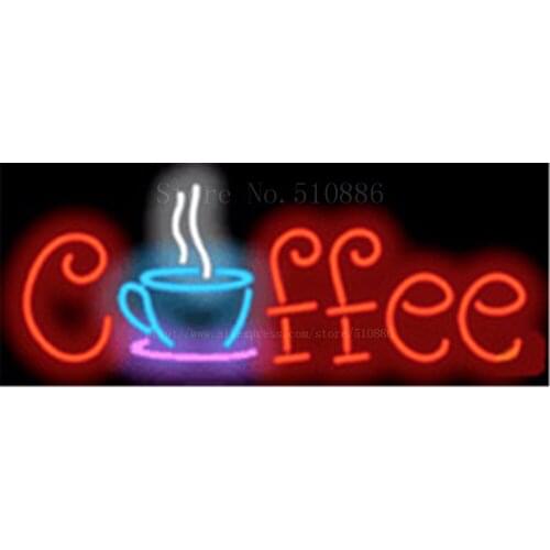Coffee Tea Neon sign Real Glass Tube Bulbs Light Bar Beer Club Custom Neon signs Store Decoration Demor Signboard 17"x14"