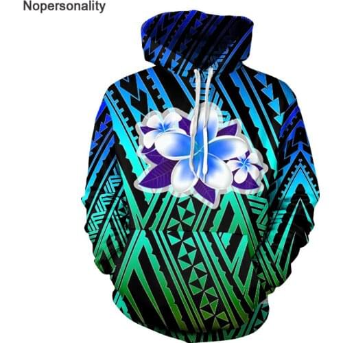 Nopersonality Polynesian Hawaii Plumeria Hibiscus Harajuku Streetwear Funny Zip Hoodies/Sweatshirt/Jacket with Pocket