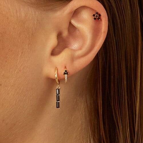 New Fashion 925 Sterling Silver Long Tassel Zircon Crystal Drop Earrings for Women Geometric Statement Dangle Earrings Jewelry