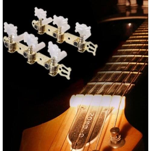 OOTDTY 2Pcs Tuning Keys Pegs Machine Heads Steel Goden Tone Tuners for Classical Guitar