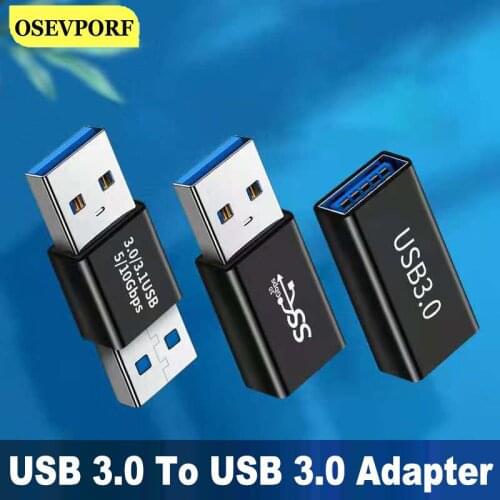 USB 3.0 To USB 3.0 Adapter Male To Female Connector USB OTG Extender Charge Data Sync Connector For Laptop Tablet Phone Coupler