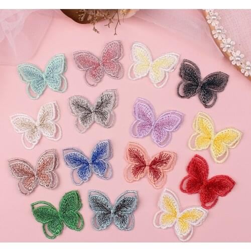 Sew or Iron on Patch 3D Lace Butterfly Embroidery Patches for Clothing Appliques Dress Clothes Sticker Stripe Sewing Accessories