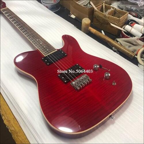 Factory direct 6 string electric guitar, red electric guitar, black pickup, rose wood fingerboard, free shipping