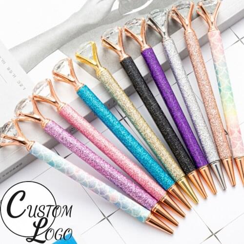 20Pcs Beautifully Diamond Ballpoint Pen Fashion Creative Stylus Touch Pen for Writing Stationery Office & School gift