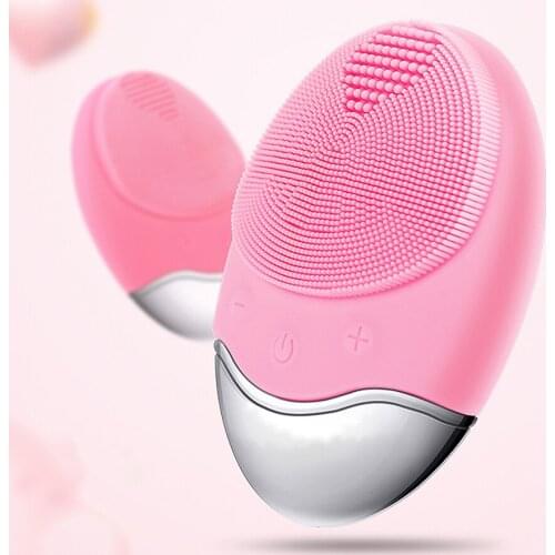 Deep Facial Cleansing Brush Vibrating Beauty Device Face Massage Skin Facial Care Remover Pores dirt Cleansing Pink Beauty Brush