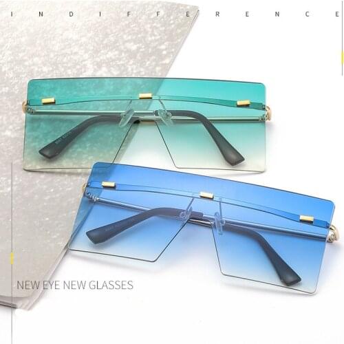 1 Pc Fashion Frameless Sunglasses Women Retro Vintage UV400 Sunglasses Ocean Eyewear Big Shades Sun Glasses Sports
