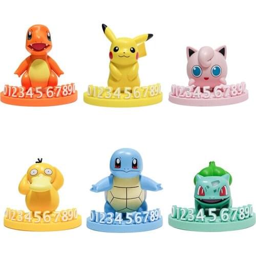 TAKARA TOMY Pokemon Cute Pikachu Charizard Venusaur Psyduck Jigglypuff Action Figure Dolls for Temporary Car Parking Number Card