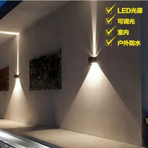 Outdoor wall lamp outdoor waterproof Mysterious light balcony brief modern stair wall lights led wall lamp Warm white LED