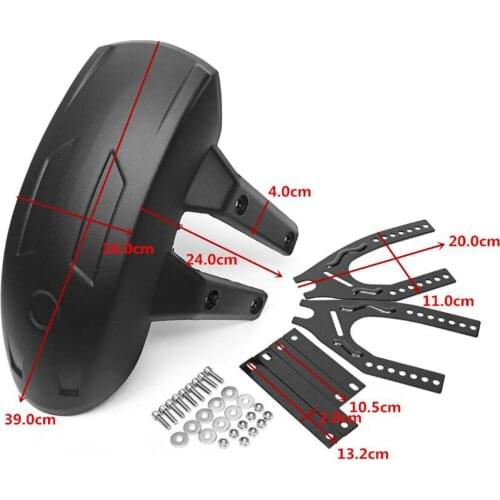 Universal Motorcycle Replacement Kit Rear Wheel Fender Bracket Mud Flap Mudguard Mud Guard Accessories, Black #001
