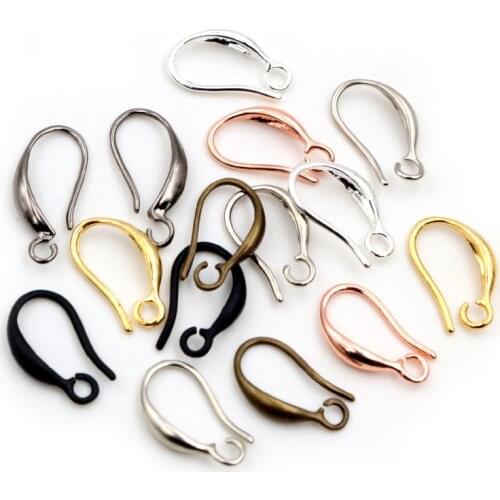 High Quality 15x9mm 20pcs Classic 7 Colors Plated Brass French Earring Hooks Wire Settings Base Settings Whole Sale