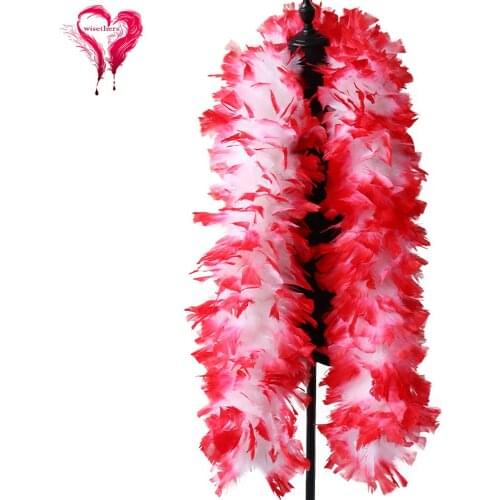 Wisethers Double Color 200 Grams Turkey Feather Boa Fluffy Feather Boas Wedding Stage Clothing Shawl 2 Yards/1 Pcs