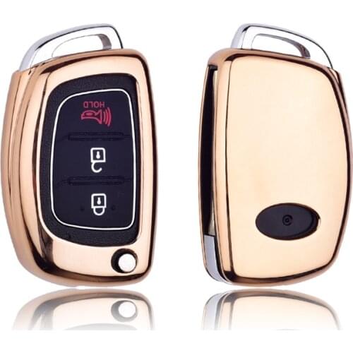 Gold Protective TPU key Case Shell Cover for Hyundai