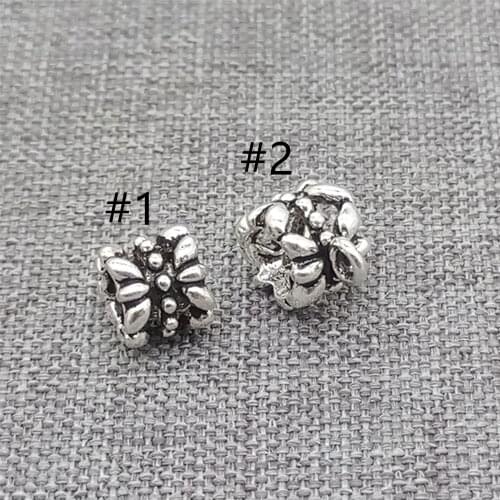 10pcs of 925 Sterling Silver Flower Beads Floral Spacer for Bracelet