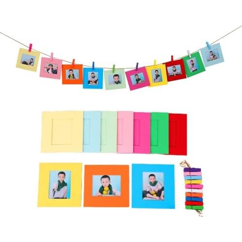 10Pcs Creative DIY Paper Photo Frames Album Fashion Home Wall Decor Supplies Simple 3 Inch Colorful Picture Frame