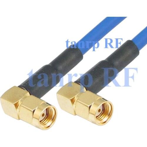 15CM coaxial Flexible blue jacket jumper cable RG402 6inch RP SMA male plug to RP SMA male both right angle RF adapter connector