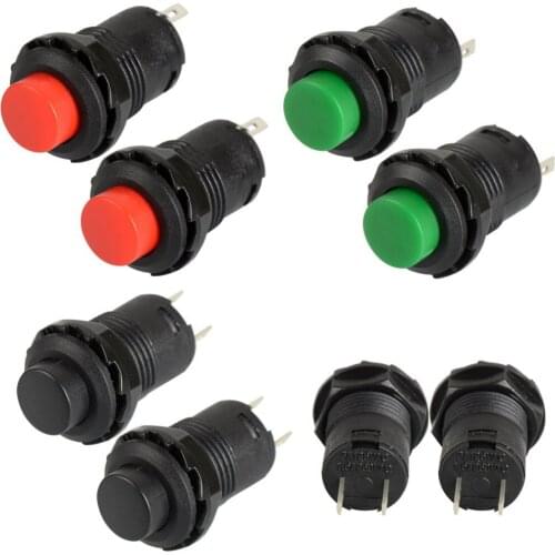 2 Pcs/Lot micro Lock self-locking ON-OFF Push Button Switch for Car/Boat 12mm P20