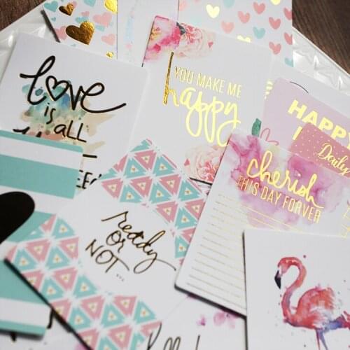 20Pcs Acid Free Foil Colorful Happy Day Paper Pocket Cards for Scrapbooking DIY Projects/Photo Album/Card Making Crafts