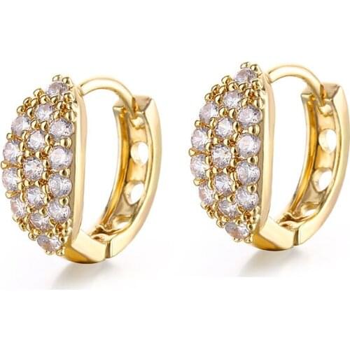 2021 YJGS New Creative Popular Heart Shaped Hoop Earrings For Female Inlaid Three Rows Exquisite Zircon Earring Birthday Present