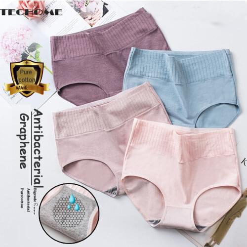 3PCS/Set 2021 Women Panties L-XXL Solid Color Cotton Underpants High Waist Underwear Butterfly Girls Briefs Ladies Lingerie