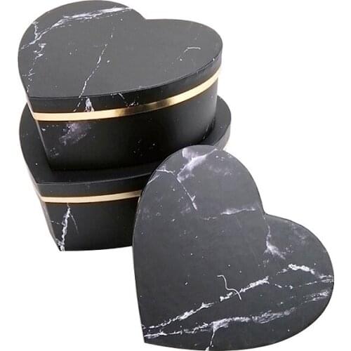 3Pcs/set Flower Box Packing Gift Bags for Party Wedding Birthday Decorations 3 Sizes Heart Shape Paper Gift Wrapping Boxes