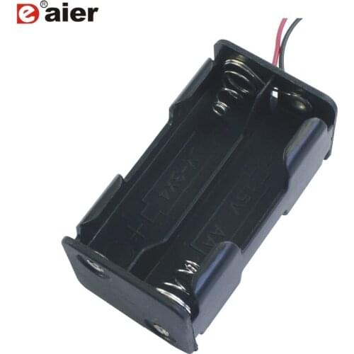 5PCS Black 6V Side By Side 4 AA Battery Holder 4 AAA Plastic Back To Back Battery Case With 150mm Wire Leads