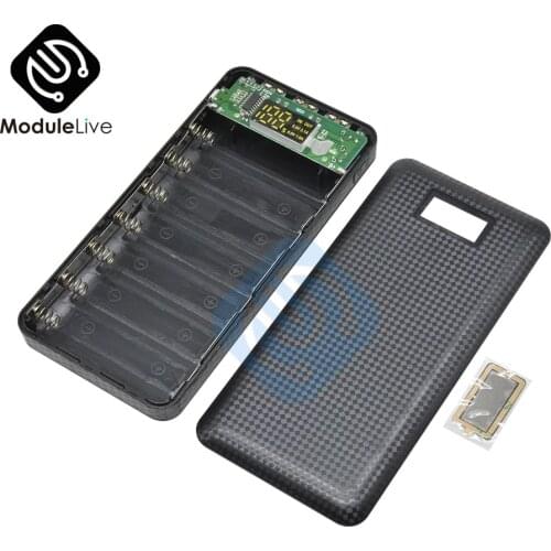 7x 18650 Battery DIY Power Bank Box 3 USB Holder Case LCD Display Battery Charge For Mobile Phone PC With LED Flashlight Charger