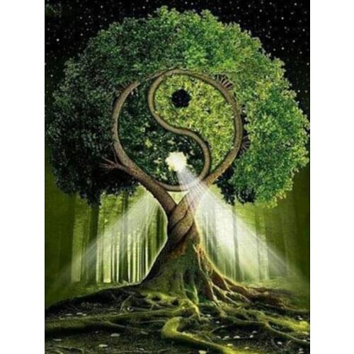 Full Drill diamond 5D DIY Diamond Painting Tree Diamond Embroidery Landscape Tai Chi Picture Of Rhinestone Decor Home