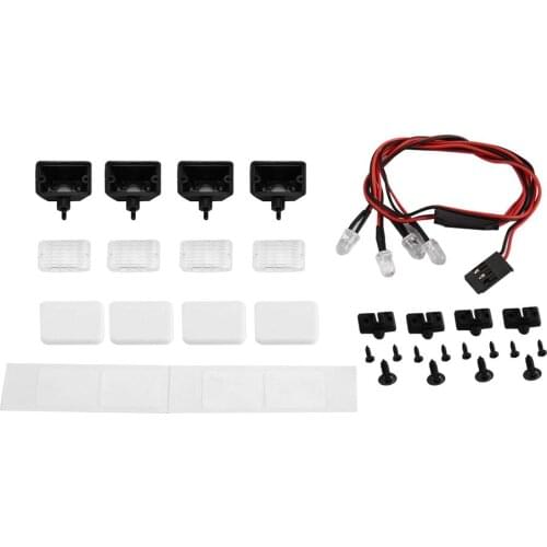 RC Car 2/4 Square LED Light Cover for 1:10 RC Crawler Traxxas TRX-4 Axial SCX10 90046 Tamiya CC01 D90 MST HPI