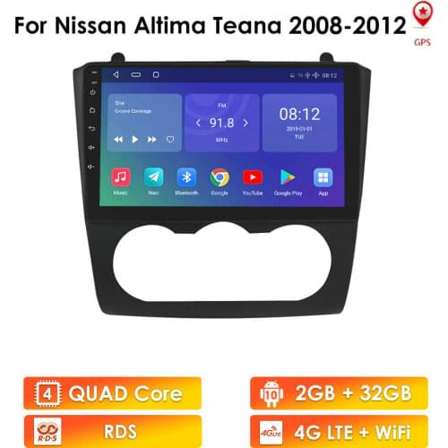 OSSURET Android Car Radio for Nissan Altima Teana 2008 2009 2010 2011 2012 J32 L32 Stereo Video Auto Multimedia Player 2 DIN GPS