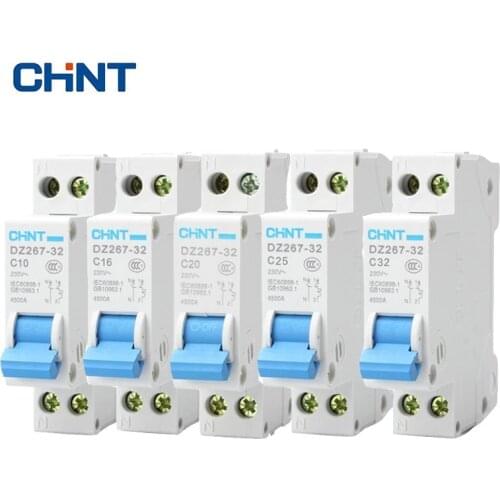 CHNT 1P+N Household Small Air Switch Double Line Breaker DPN Double In Double Out Circuit Breaker DZ267 10A 16A 20A 25A 32A
