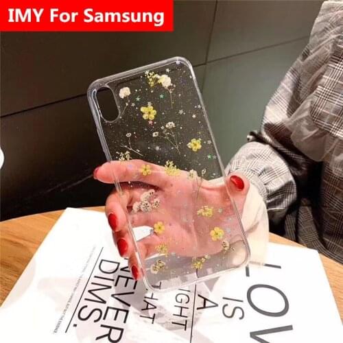Real Dry Flower Glitter phone soft case For Samsung Galaxy A10 A20 A30 A40 A50 A51 A70 A71 A91 A20E Note 10 plus S10 S20 ULtra