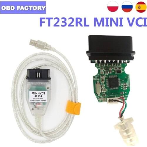 10PCS/LOT MINI VCI V16.00.017 Diagnostic Interface TO-YOTA TIS Techstream MINI VCI OBD2 Diagnostic Cable