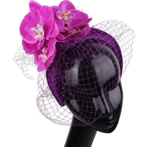 Elegant Bride Amazing Mesh Headwear Hair Flower Fascinators Hair Band Accessories Handmade Headdress For Women Occasion Party