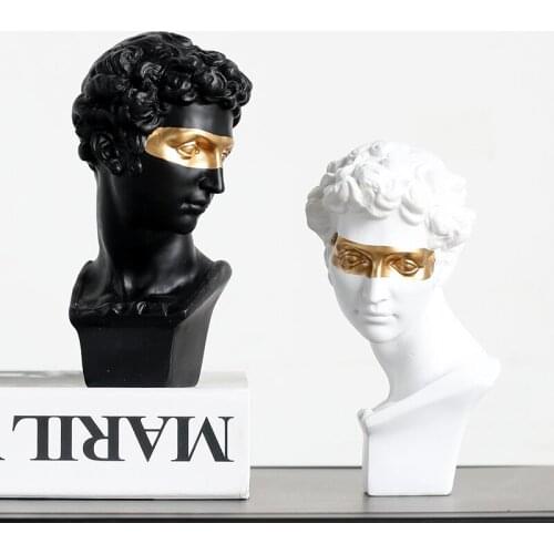 NORDIC STYLE GYPSUM HEAD FIRENZE ART SCULPTURE GIULIANO DE' MEDICI FIGURINE CREATIVE RESIN CRAFT DECORATIONS FOR HOME R3850