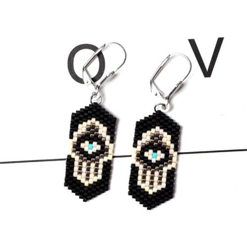 FAIRYWOO Gothic Earrings For Women Black Pendant Drop Earrings Turkish Evil Eye Fashion Jewelry Delica Accessories Wholesale