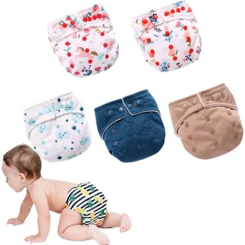 Baby Cotton Cloth Diaper Breathable Ergonomic Reusable Underwear Washable Nappy Potty Training Pants Newborn 5PCS/Set Cover Gift