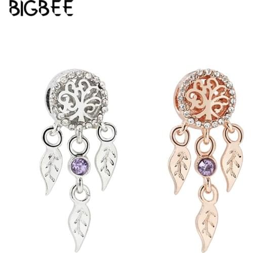 Fine Dreamcatcher tree of Life Pendant Fit Original Pan Charms bracelet for Women Jewelry Making Pulseiras DIY Beads Accessories