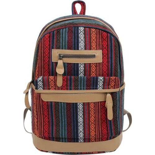 Classic Canvas Ladies Backpack Shoulder Bag School Bag Girl Travel Bag Retro School Bag Student Birthday Gift