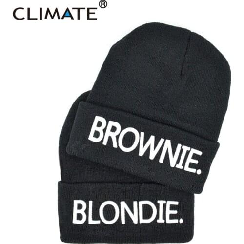 CLIMATE Women Ladybro Winter Warm Beanie Rock Blondie Brownie Hat Nice Soft Warm Knitted Hip Hop Rock Hat Cap For Girls Ladybro