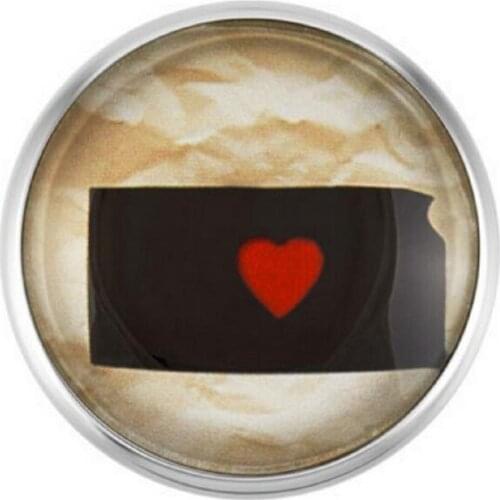 Kansas State Snap Buttons Glass Ginger Snap Charms Fit 18mm Snap DIY Bracelets/Necklace Jewelry 20Pcs/lot