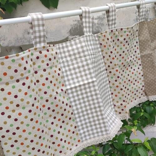 New condole belt type short cotton linen curtain. Decorate curtain head. Cabinet curtains. The kitchen door curtain