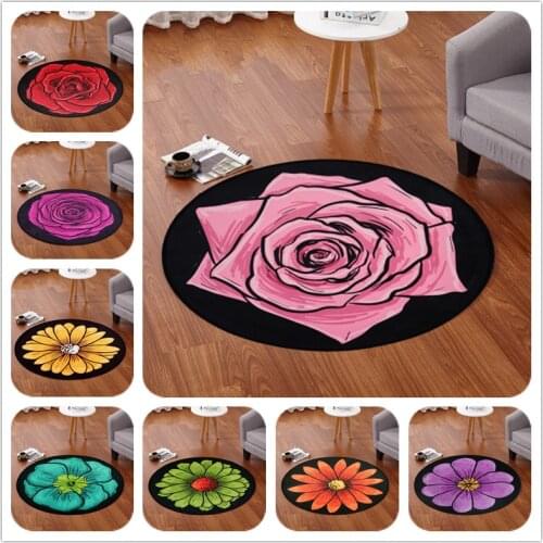 Rose Printen Round Carpet Child Baby Bedroom Game Crawl Large Area Rugs Kids Room For Living Carpets Mat Chair Computer Room Rug