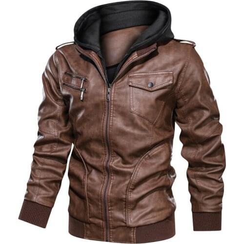 New Mens Leather Jackets Autumn Casual Motorcycle PU Jacket Biker Leather Coats Brand Clothing EU Size
