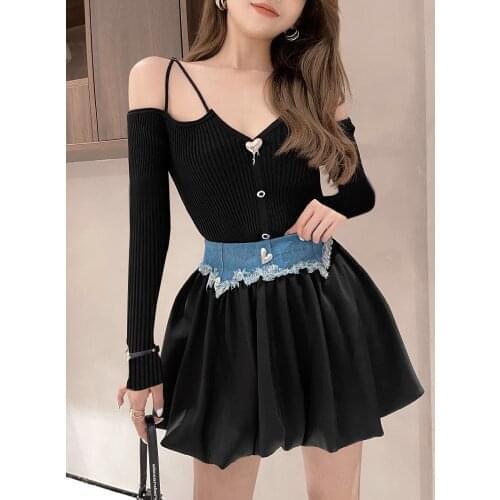 Summer Chic 2021SS Women Patchwork Denim Mini Skirt For Ladies Ddxgz2 7.12