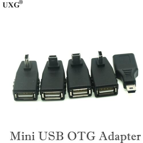 Mini USB 5Pin Male to USB Female 90 degree Angle Converter Connector data Sync OTG Adapter for Car MP3 MP4 Tablets Phones U-Disk