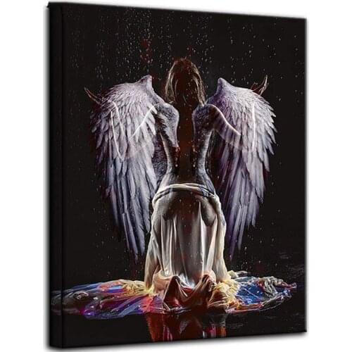 NEW 5D DIY Diamond Painting Angels Wing Full Square/Round Diamond Embroidery Pattern Mosaic Rhinestones Art Stickers Decor DF446