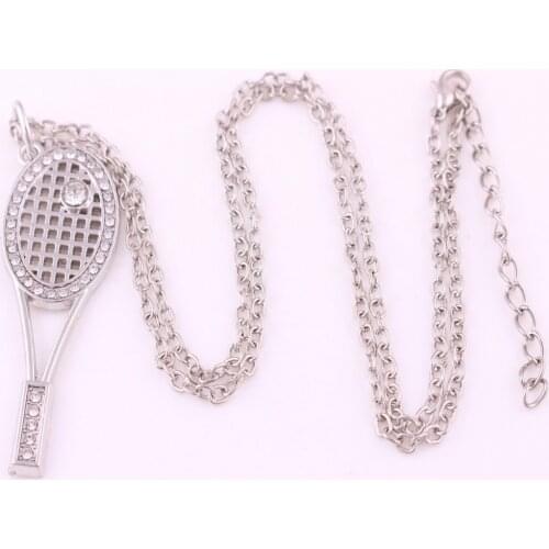 New Arrival Hot Selling Tennis Racquet Racket Crystal link chain necklace