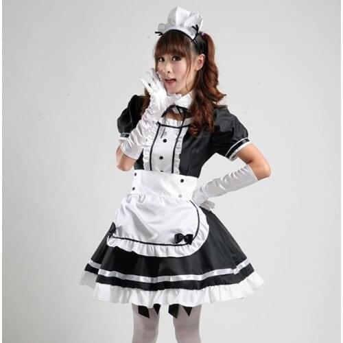 New Sexy Sweet Gothic Lolita Dress French Maid Costume Anime Cosplay Sissy Maid Uniform Plus Halloween Costumes For Women