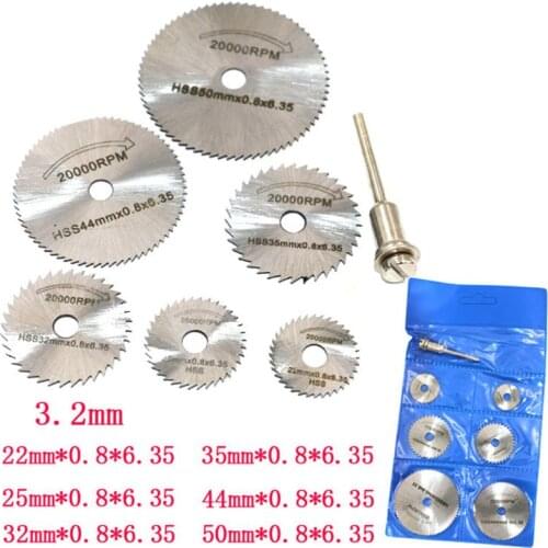 New 7pcs/set Mini High Speed Steel Saw Web Circular Rotary Cutting Blade Wheel Discs Mandrel Electric Grinding Accessories qiang